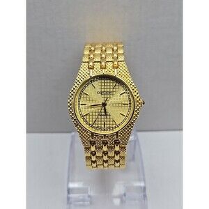 Oleg Cassini Womens Quartz Watch Gold Tone Mesh Bracelet Japan Movt New Battery